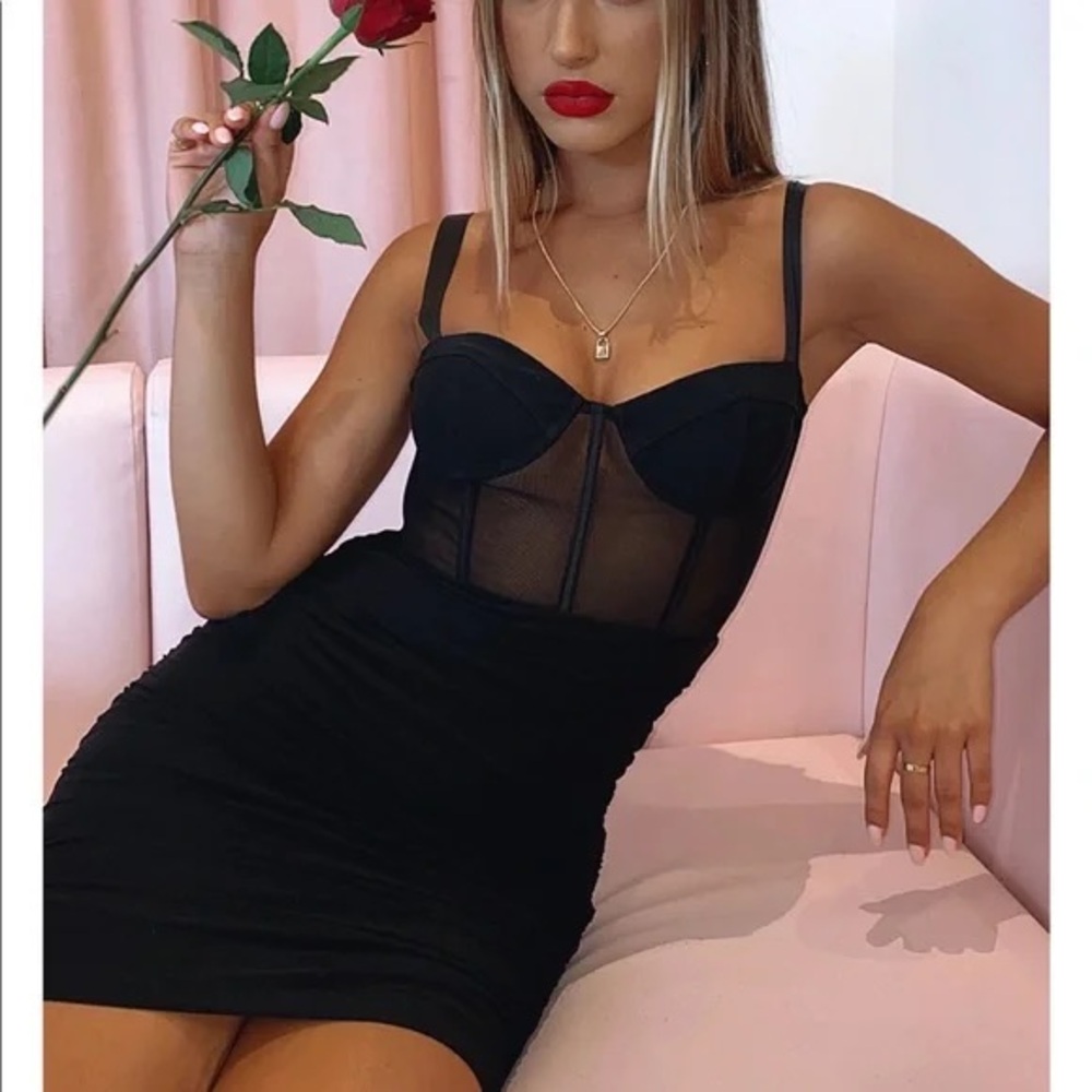 NWT White Fox Push the Boundaries Mini Dress- Black- Size: L